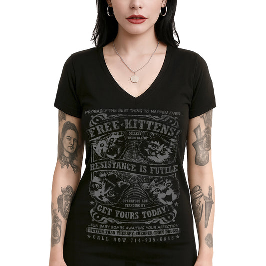 Free Kittens! Women's V-Neck Tee