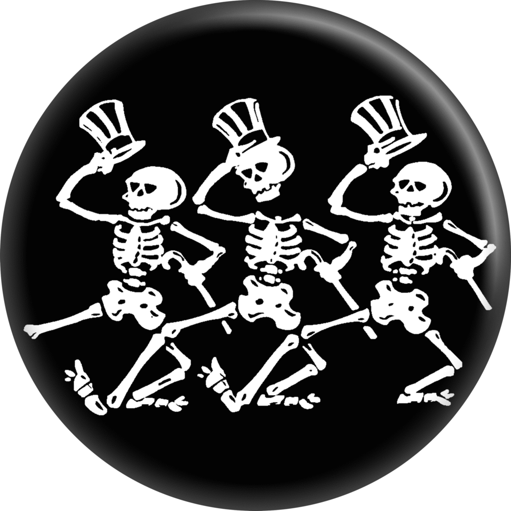 Pin-on Button - 2.25 Inch - Skeletons - Strutting