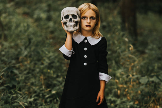 Dusk Girls Dress, Black and White
