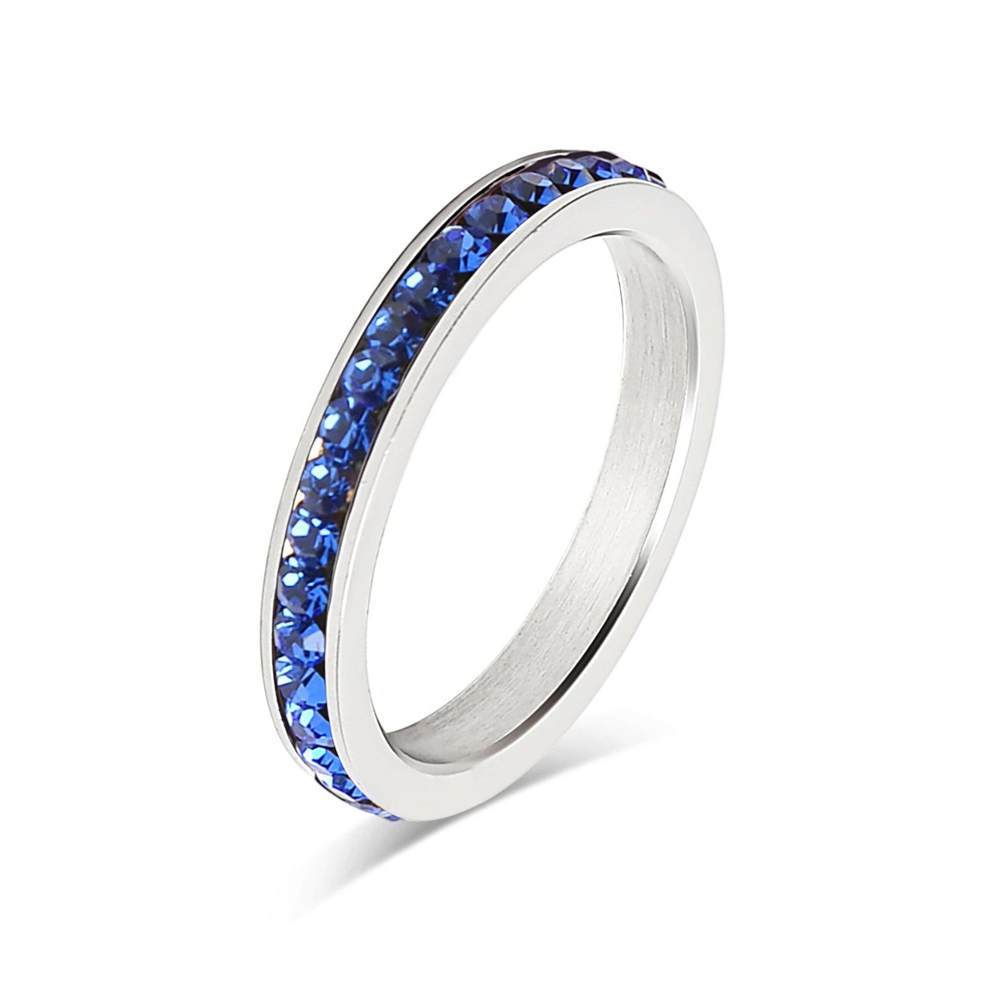 July-December CZ Eternity Stainless Steel Ring