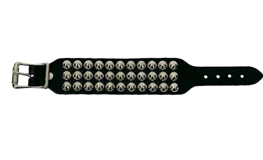 Buckle Bracelet with 3 Row Conical Studs