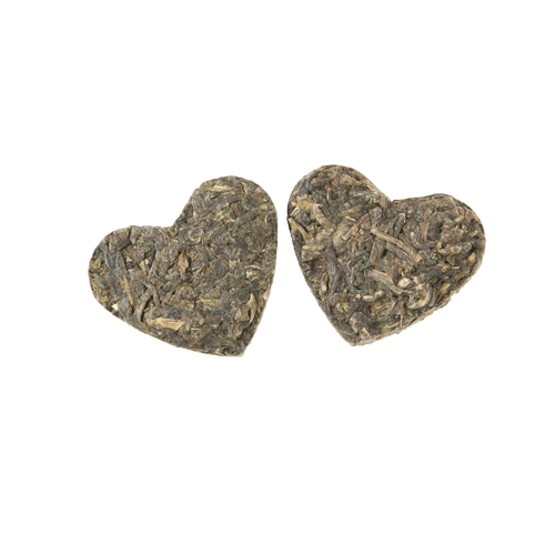 Tea Hearts (Formed Black or Green Tea in a glass vessel)