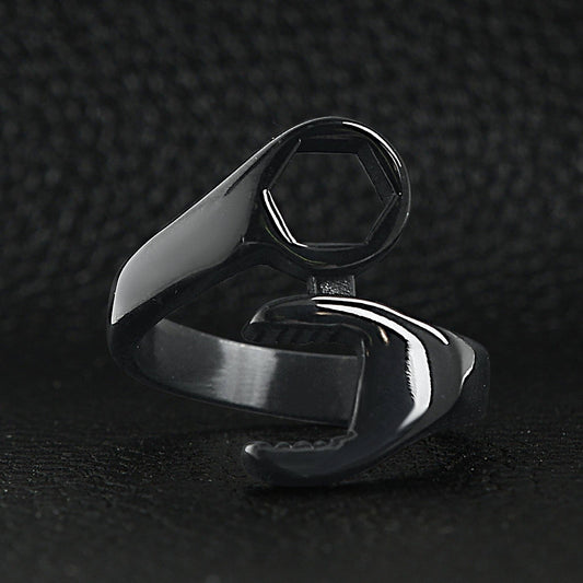 Stainless Steel Black Wrench Ring