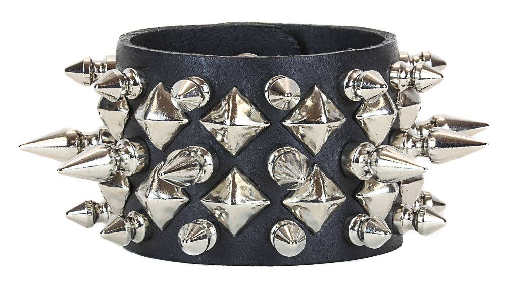 Diamond Stud 1" and 1/2" Spike Cuff