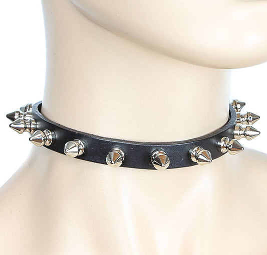 1/2" Black Leather Coker with 1/2" Spikes