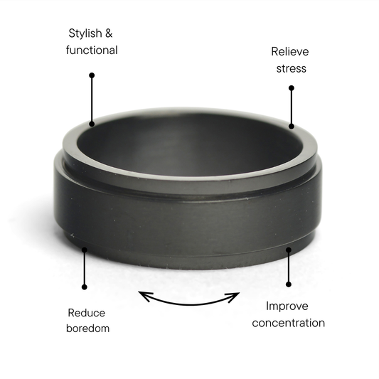 Black Enamel Stainless Steel Spinner Center Ring