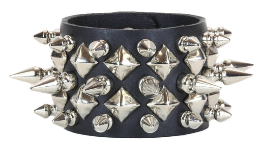Diamond Stud 1" and 1/2" Spike Cuff
