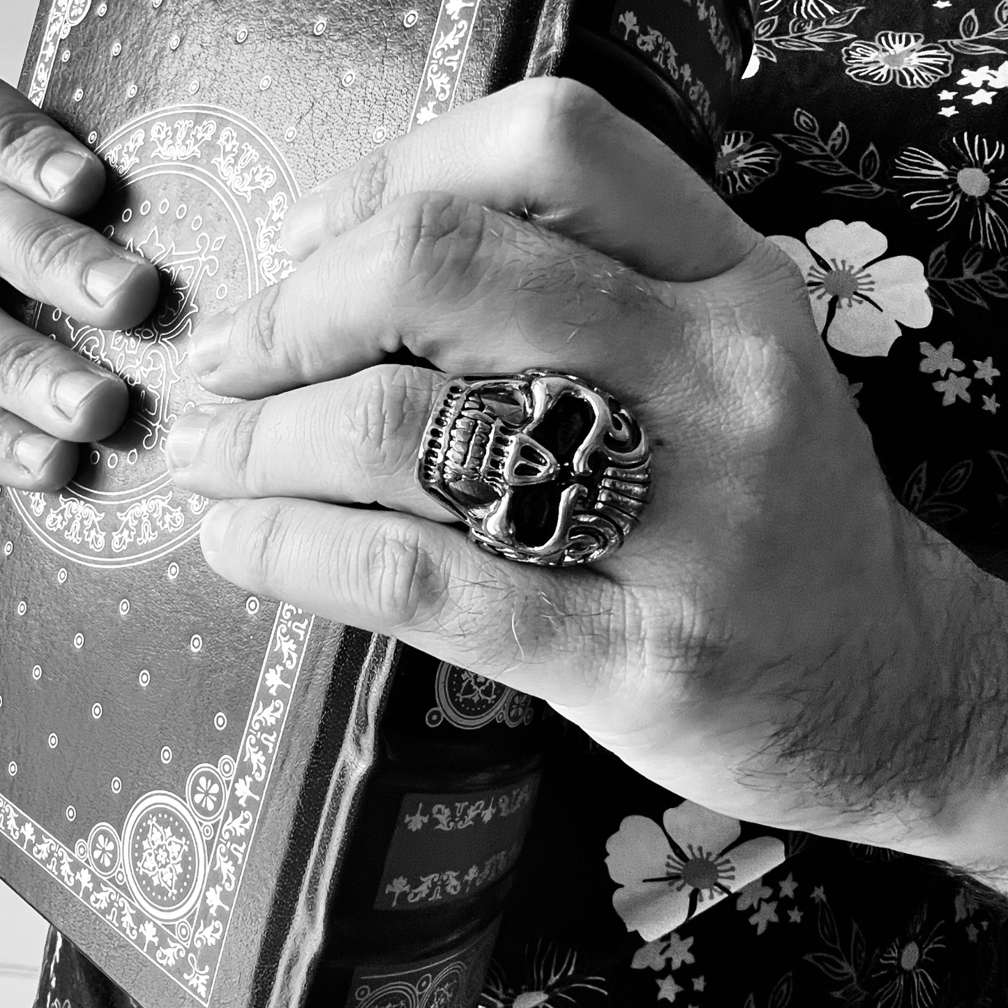 Detailed Stainless Steel Skull Ring