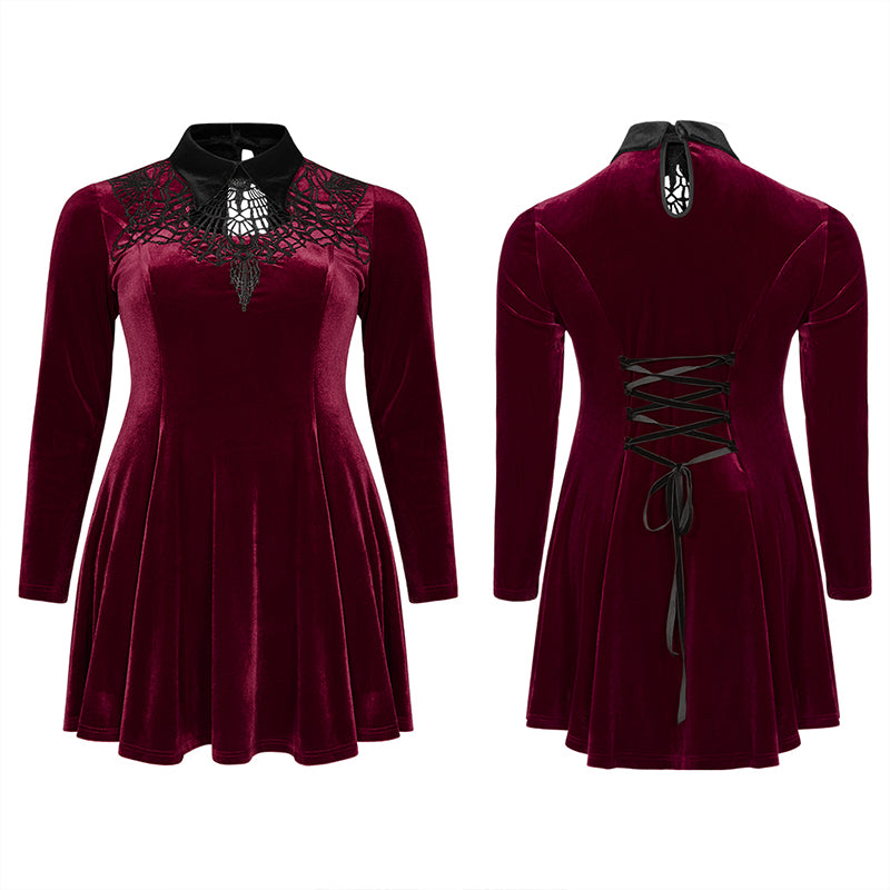 Goth Oversize Red Vines Dress