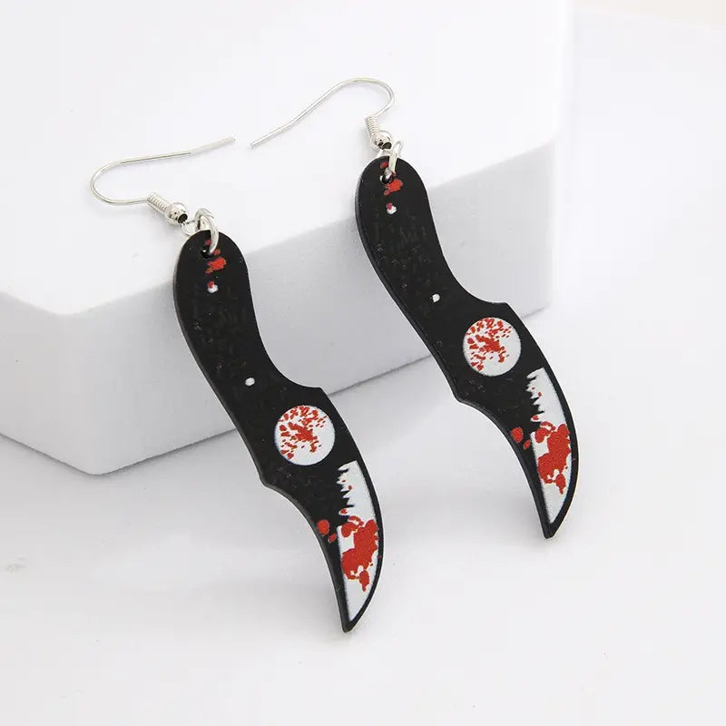 Crimson Slash Earrings