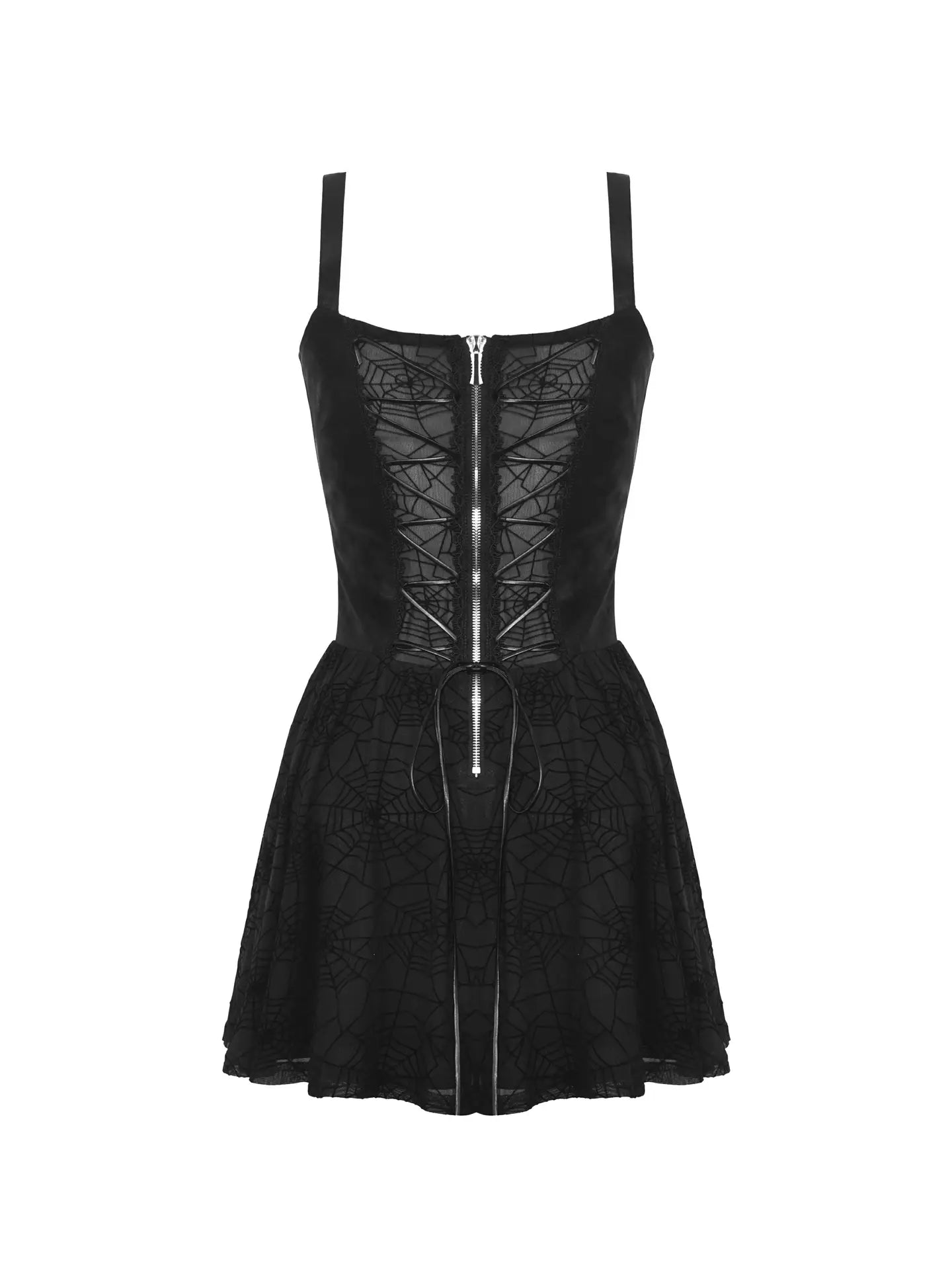 Punk Spider Mesh Sexy See Through Strap Dress