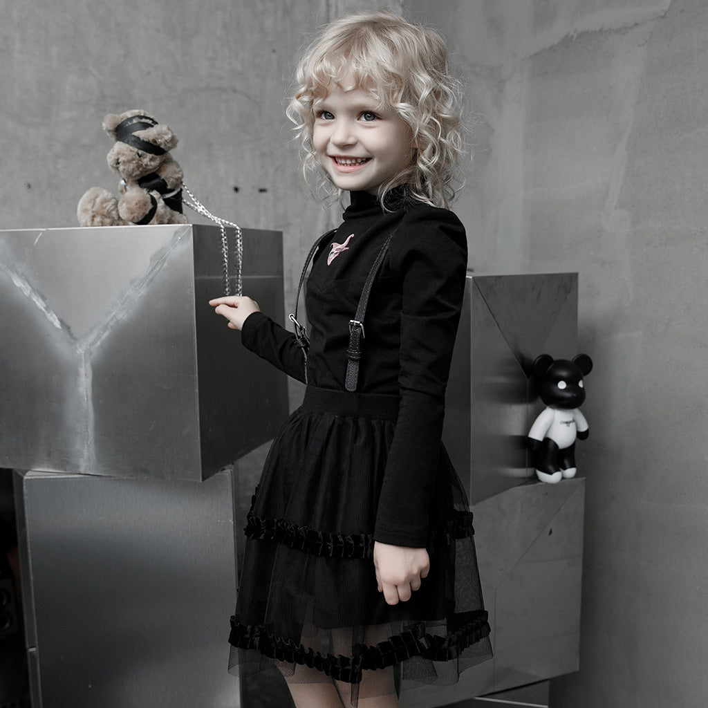 Magic Doll Children-wear strap mesh bubble skirt