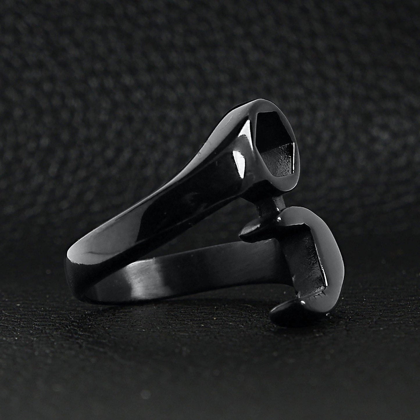 Stainless Steel Black Wrench Ring