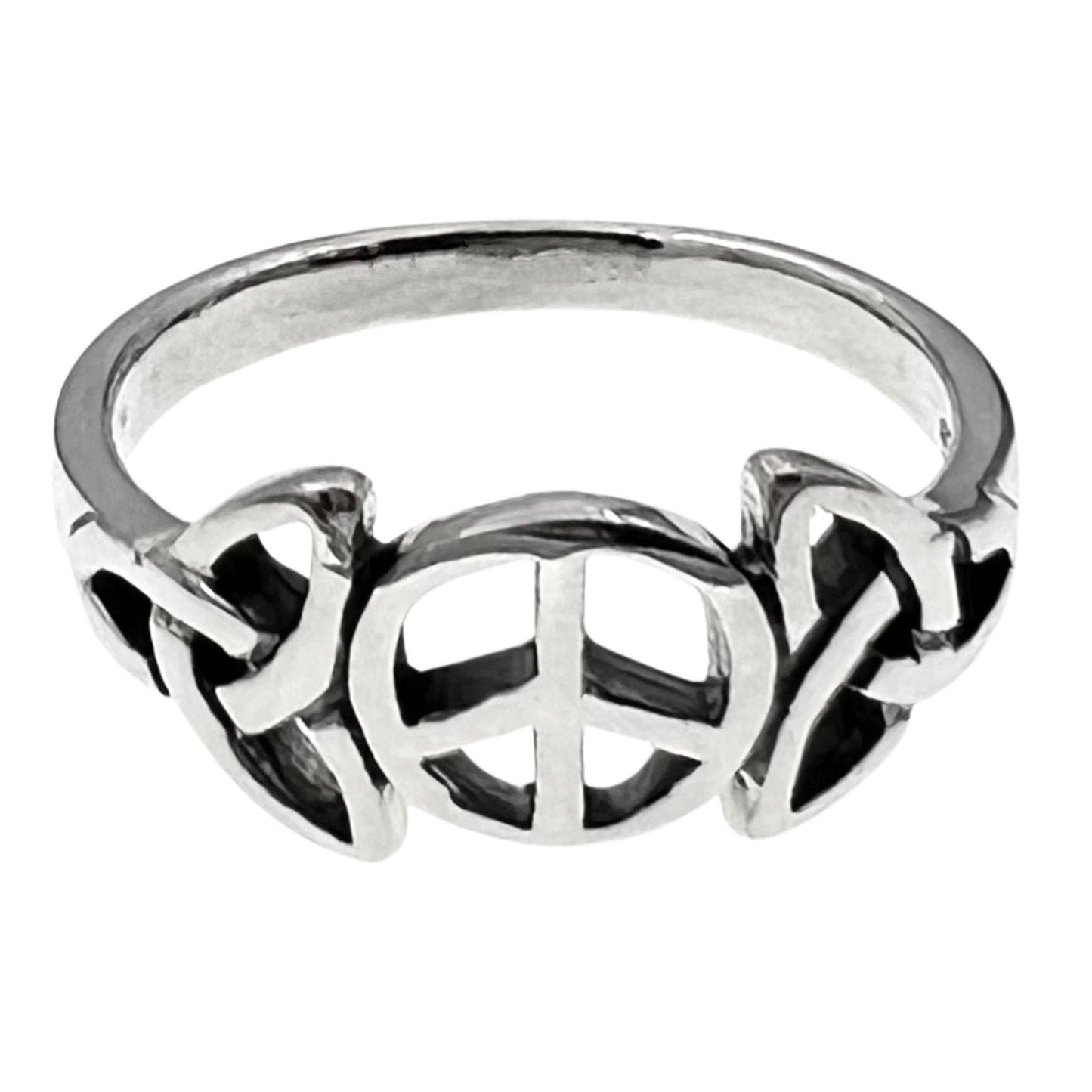 Sterling Silver Celtic Peace Symbol Ring