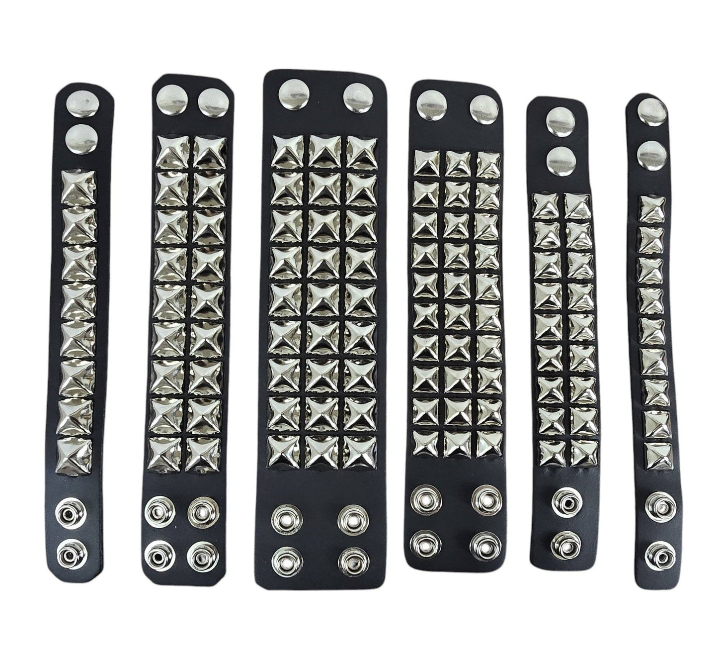 Pyramid Studded Leather Snap Bracelet