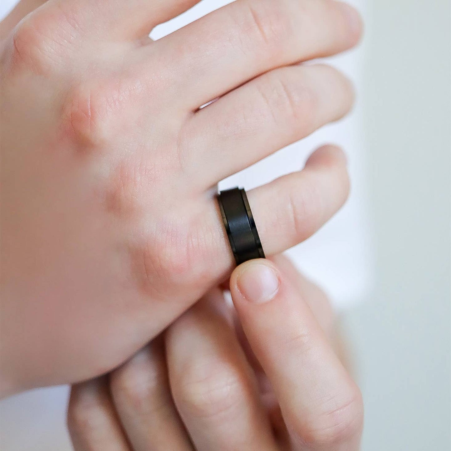 Black Enamel Stainless Steel Spinner Center Ring