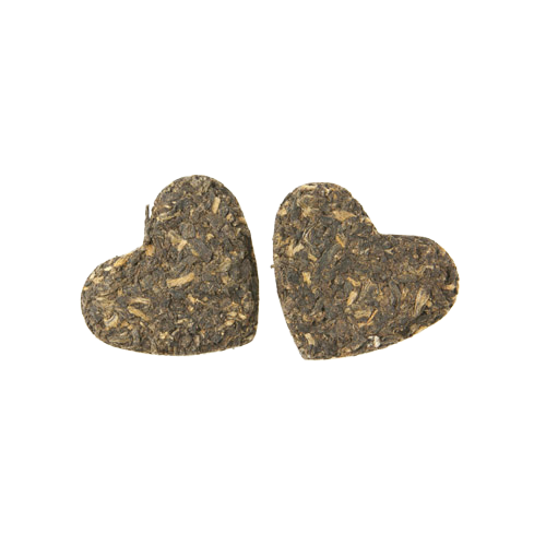 Tea Hearts (Formed Black or Green Tea in a glass vessel)