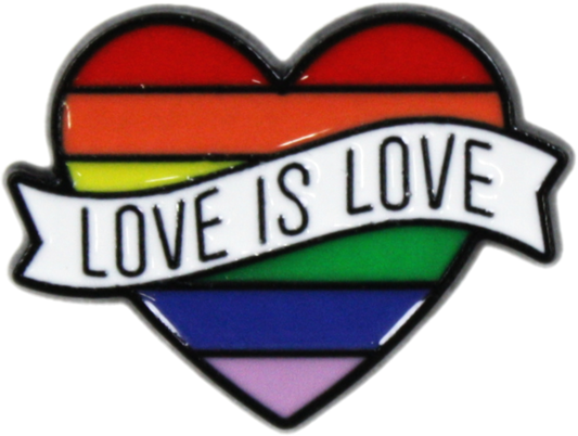 Enamel Pin - "Love Is Love" - Pride Rainbow Heart