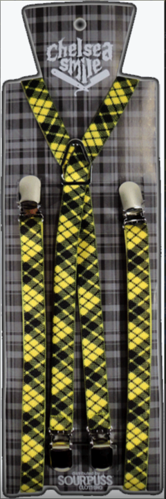 Suspenders - Sourpuss - Yellow And Black Plaid