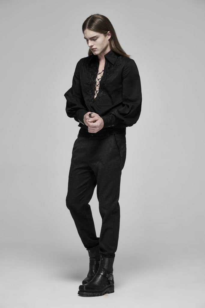 Gothic fire dragon long sleeve shirt