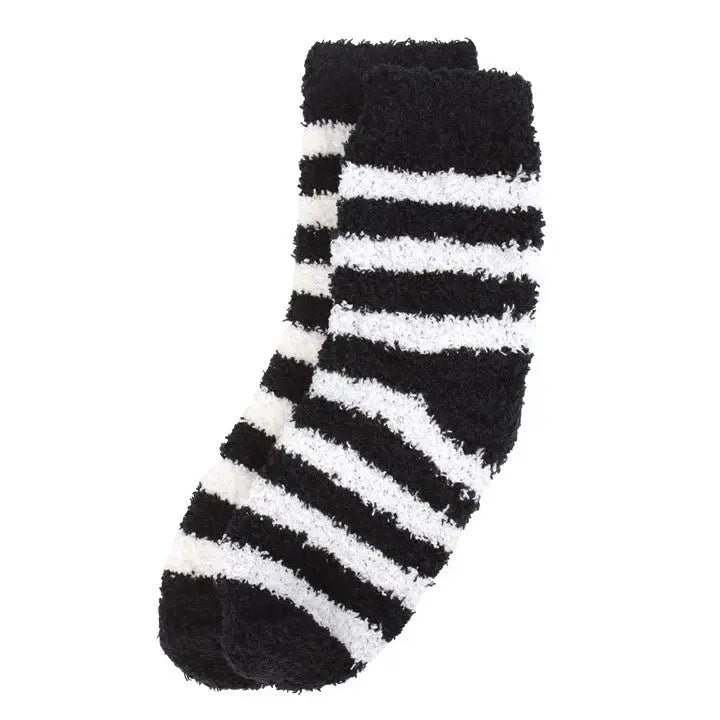 Gothic Striped Halloween Socks in Coffin Gift Box