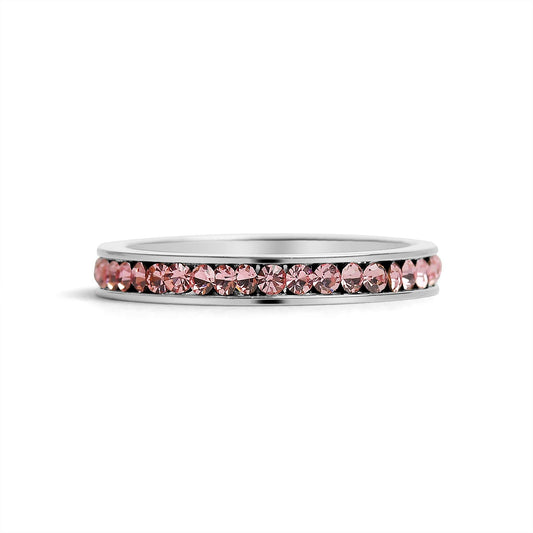July-December CZ Eternity Stainless Steel Ring