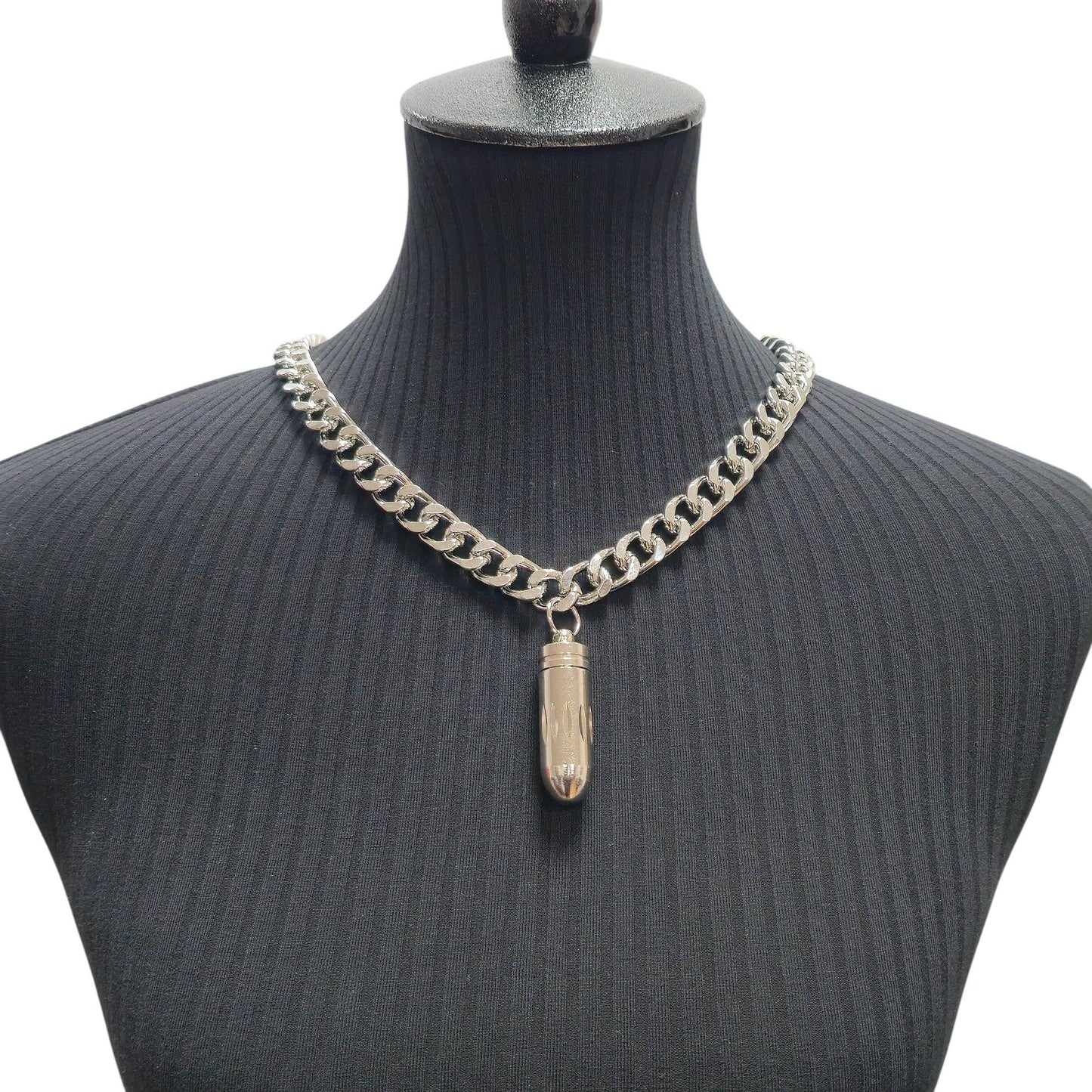 Open Bullet Pendant Necklace