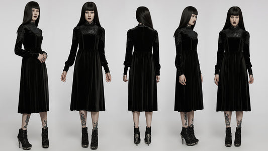 Gothic Velvet Elegant Long Dress