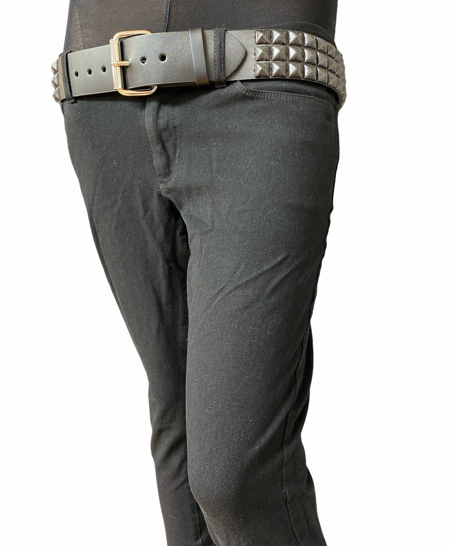 3 Row 1/2" Black Pyramid Belt