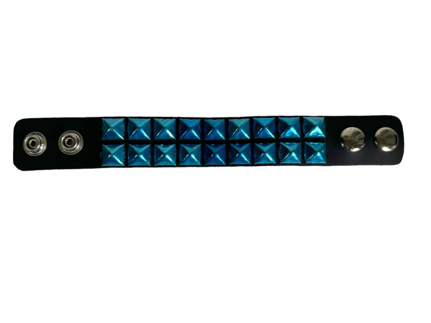 2 Row 1/2 in pyramid stud snap bracelet/ red