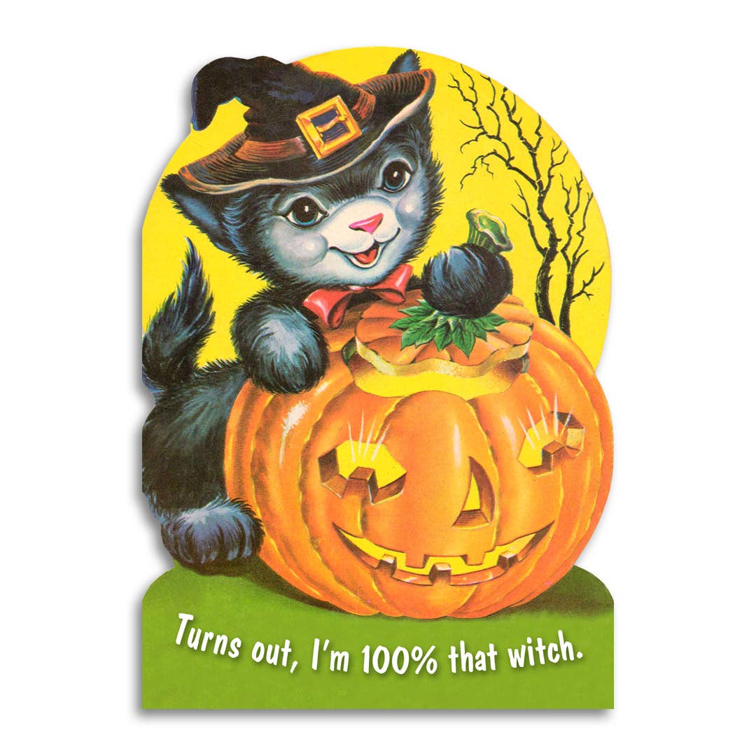 Vintage Funny Halloween Card - I'm 100% That Witch