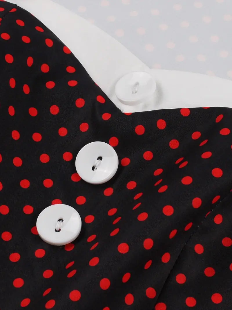 Polka Dot Short Sleeve Vintage Dress