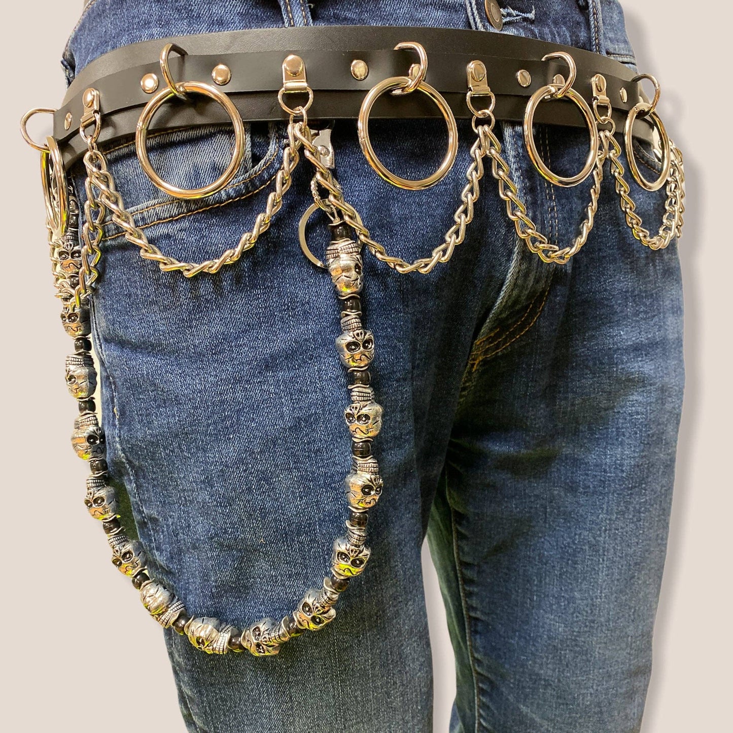 Chain D Ring Bondage Belt