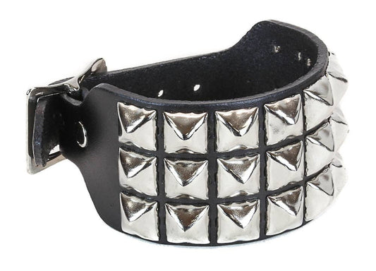 Buckle Bracelet With 3 row 1/2 in pyramids