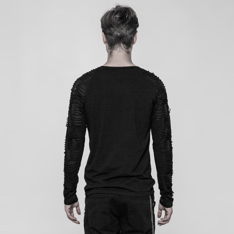 Midnight Comfort: Black Men's Long Sleeve Shirt