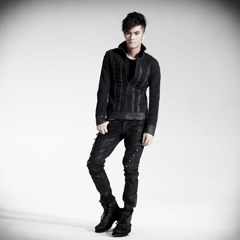 Uniform Style Dark Fringe Men Pants