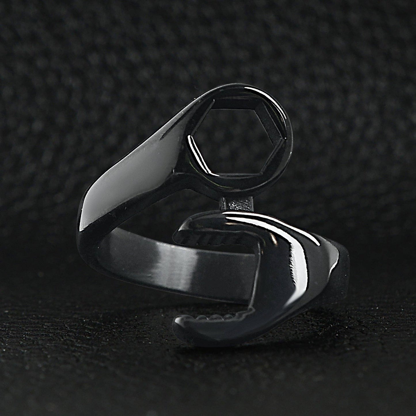 Stainless Steel Black Wrench Ring
