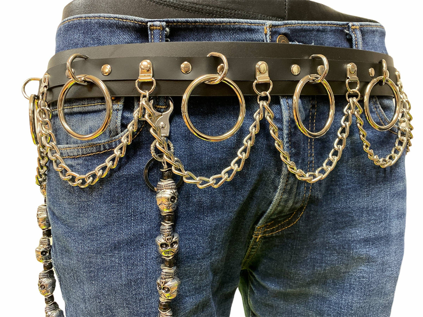 Chain D Ring Bondage Belt