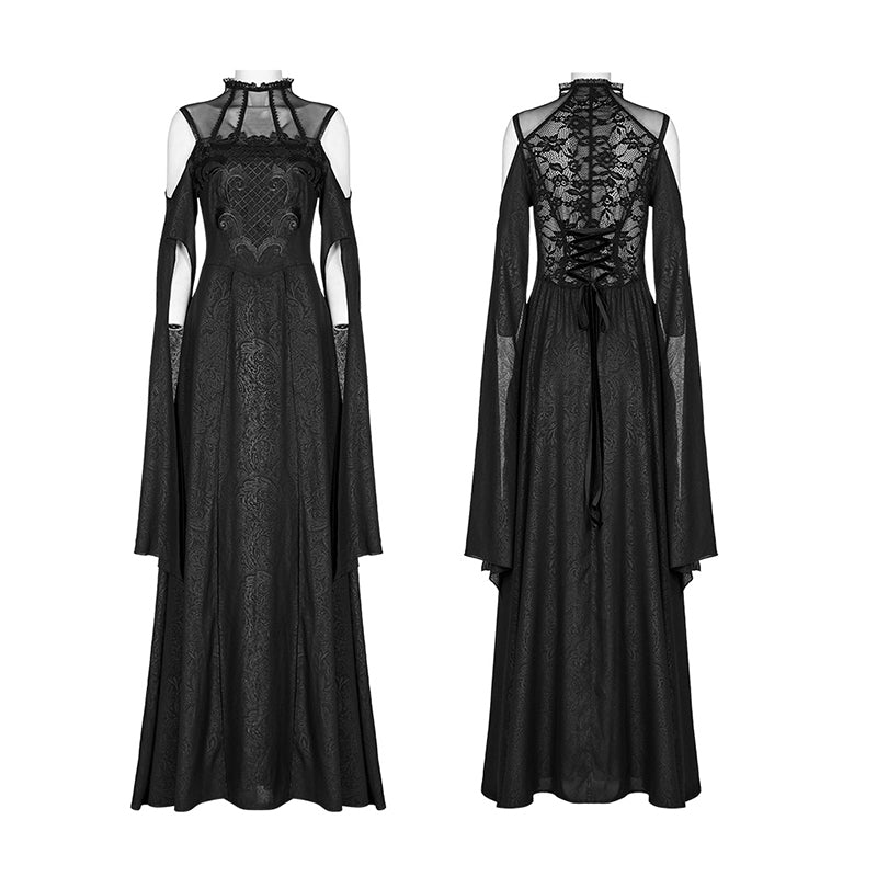 Goth Darkness Goddess Sexy Lace Hollow Out Party Dress