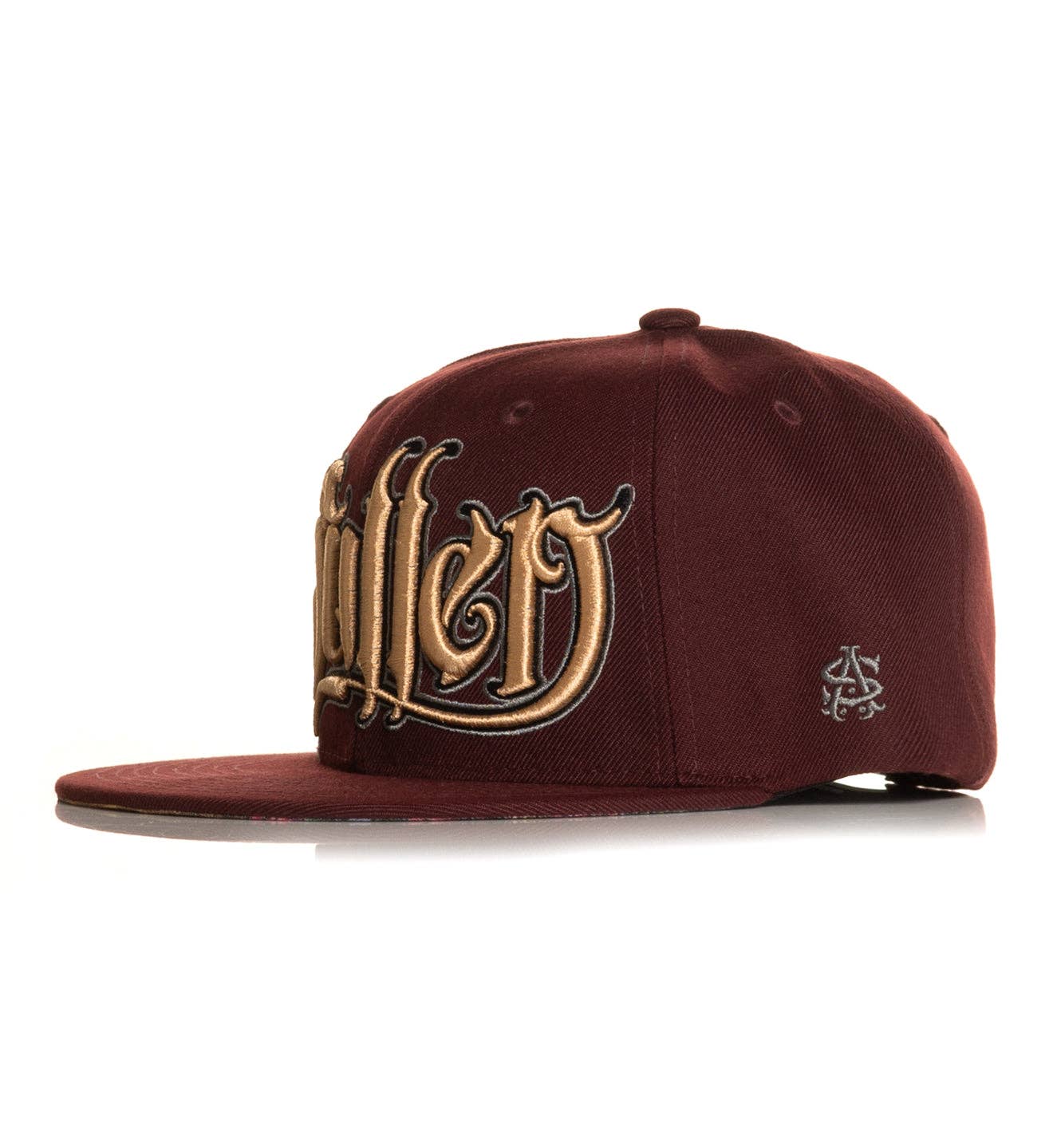 Maroon Crow Skull Snapback Hat