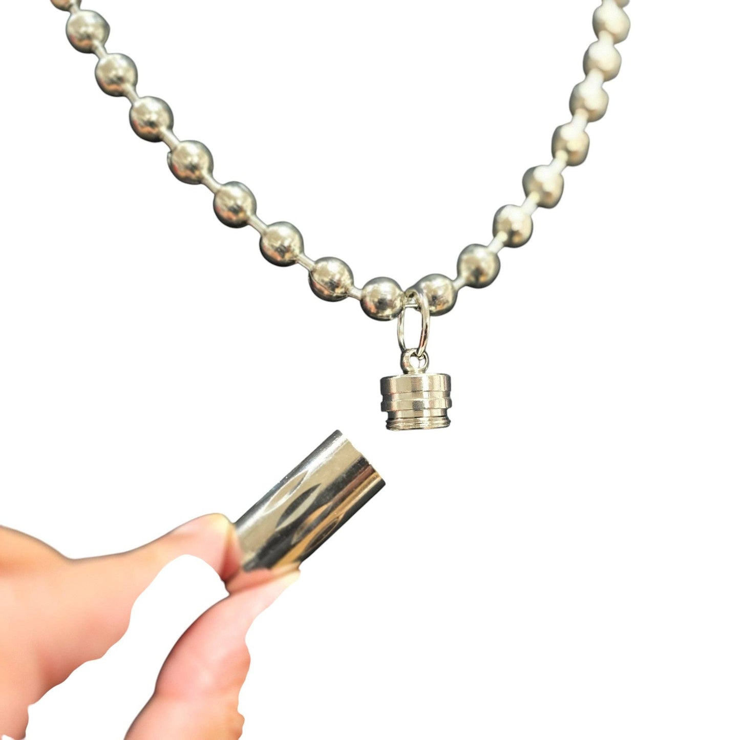 Open Bullet Pendant Necklace