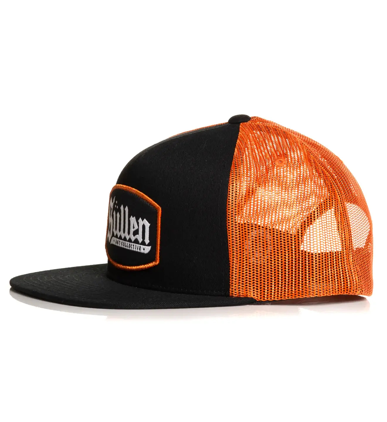 Black and Orange Contour Snapback Trucker Hat