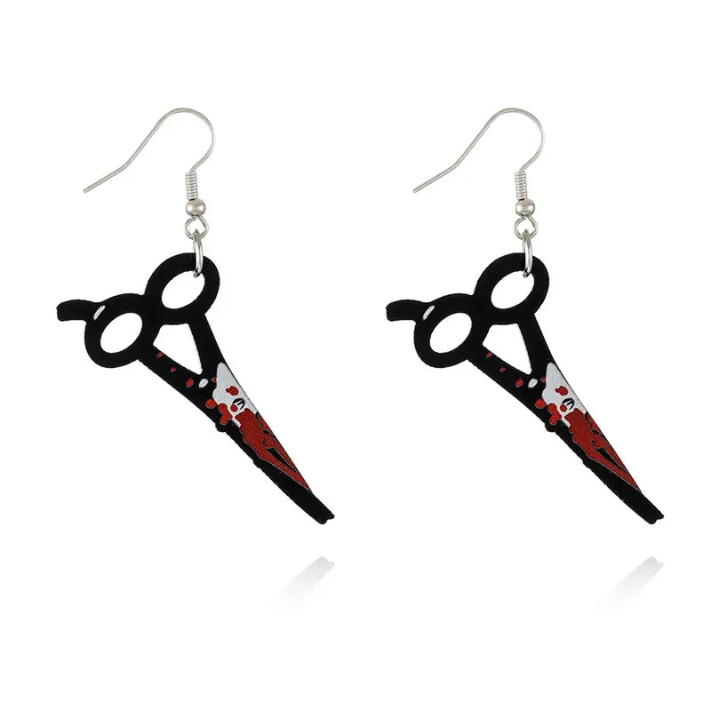 Crimson Slash Earrings