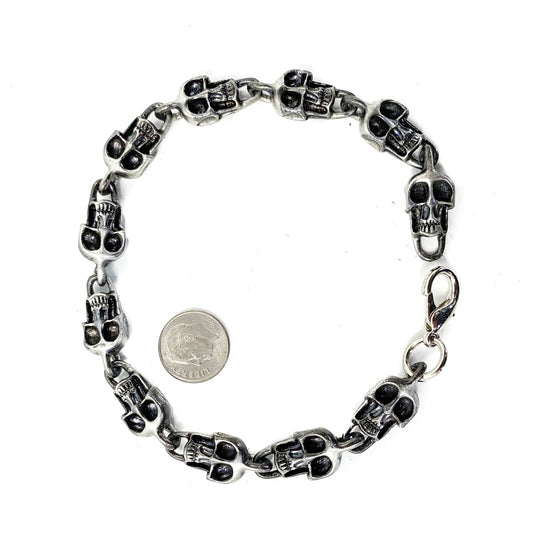 Skull Chain Bracelet/ Silver