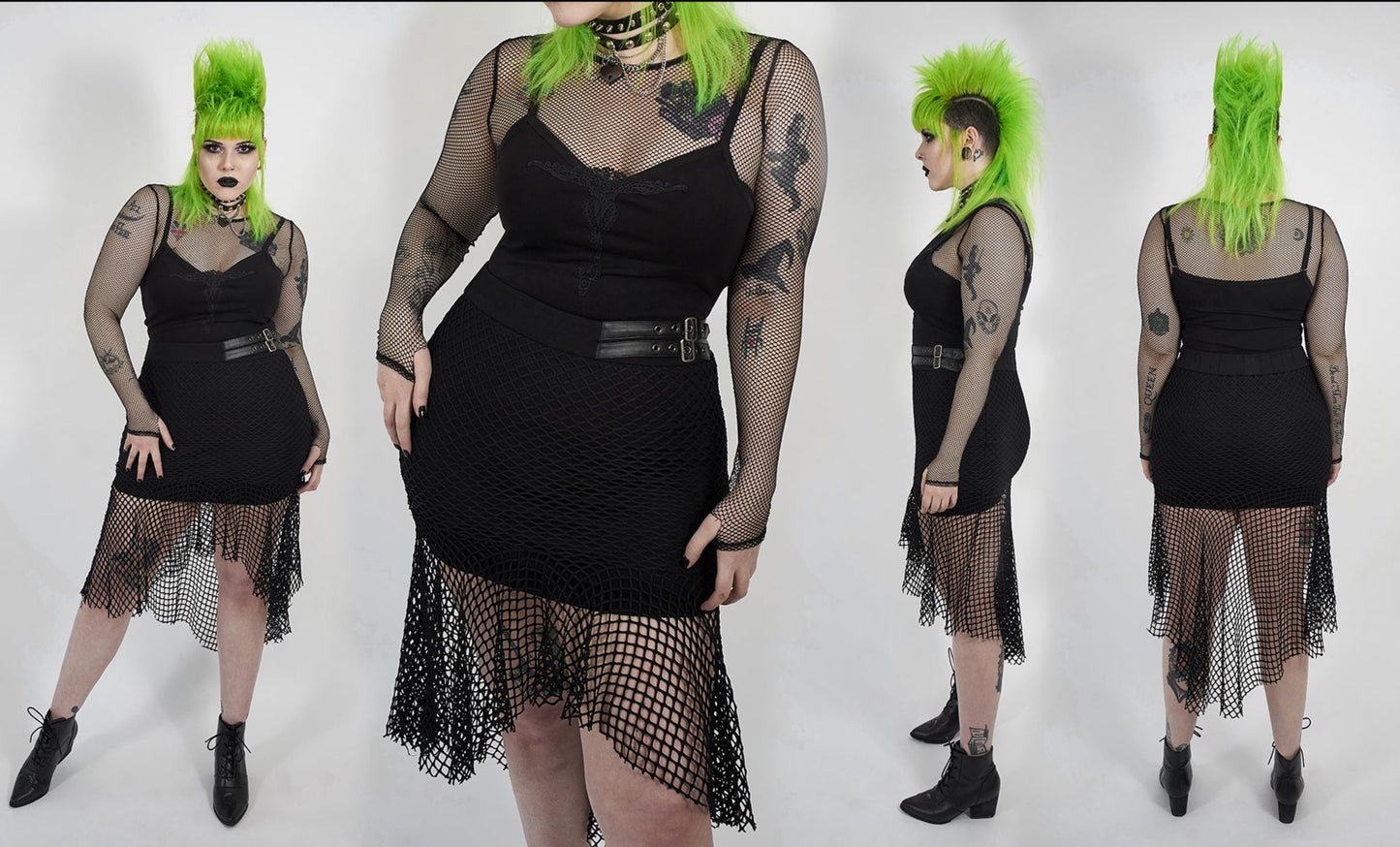 Goth Plus Size Enchanting Fishtail Skirt