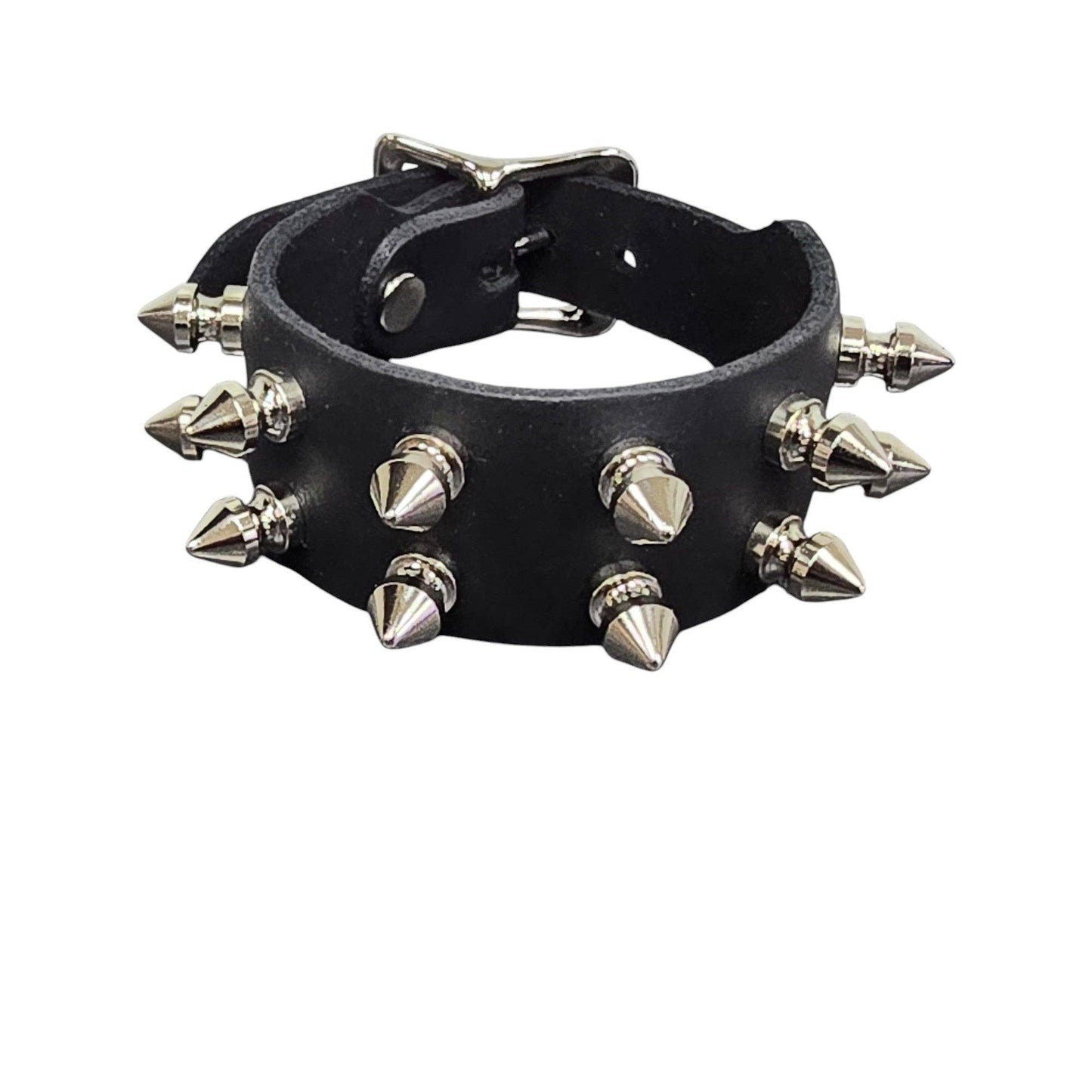 Buckle Bracelet With 2 Row 1/2" Spikes