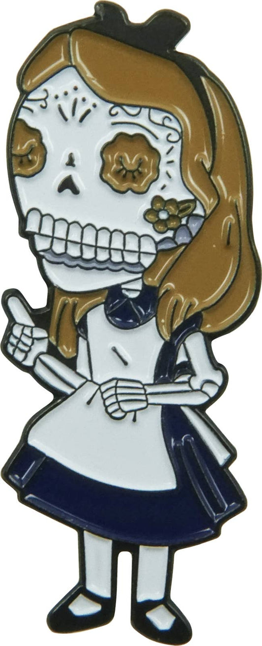 Enamel Pin - Sugar Skull Style - Alice In Wonderland