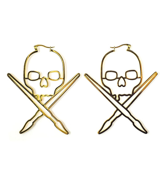 Solid Badge Earrings - Gold