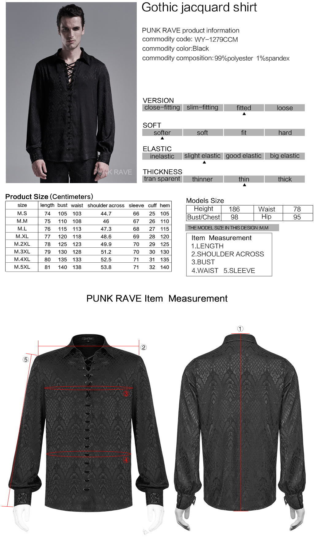 Gothic jacquard shirt