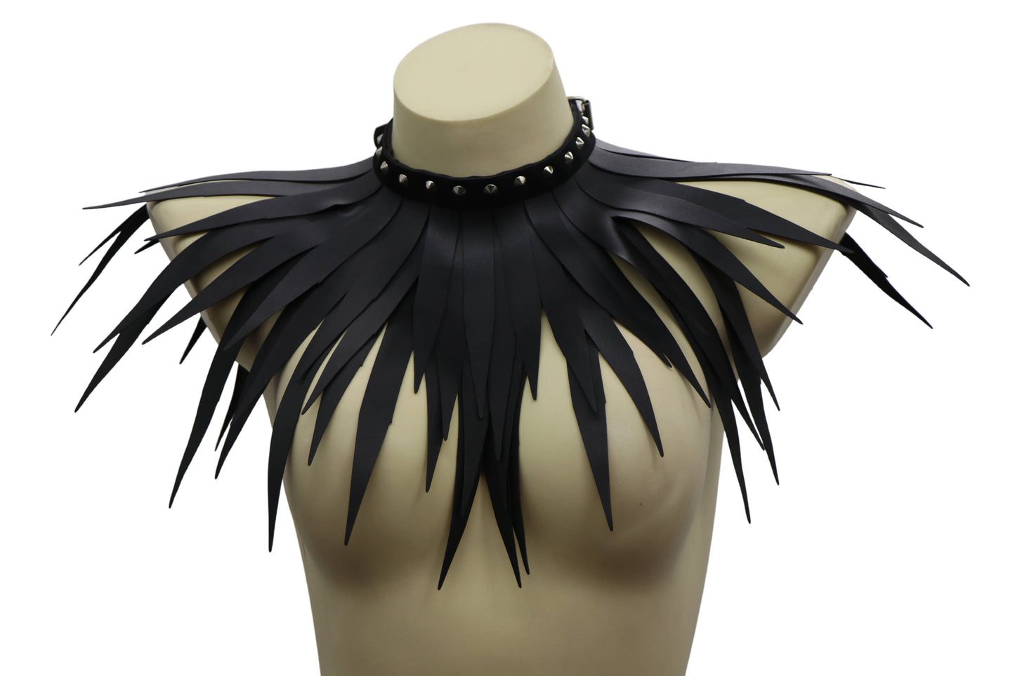 Biker Studded Fringed Choker